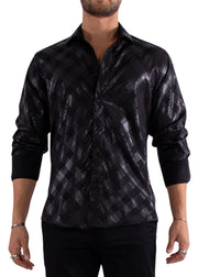 232249 - Black Button Up Long Sleeve Dress Shirt