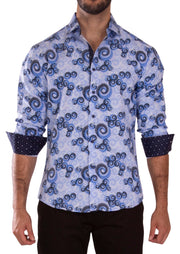 232263 - Blue Button Up Long Sleeve Dress Shirt