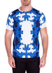 211704 - Navy Abstract Pattern T-Shirt