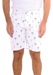 213102 - White Printed Shorts