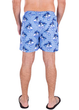 223128 - Blue Tropical Print Shorts