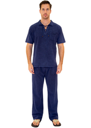 GZ1003 - Navy Cotton Drawstring Pocket Shirt