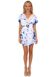 NW1025 - Tie Dye Blue Cotton Cover-Up