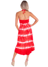 NW1169 - Tie Dye Red Cotton Dress