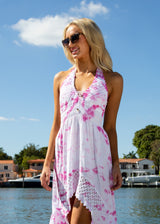 NW1169 - Tie Dye Pink Cotton Dress