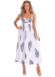 NW1543 - White Cotton Printed Dress