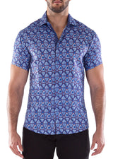 212078 - Blue Button Up Short Sleeve Shirt