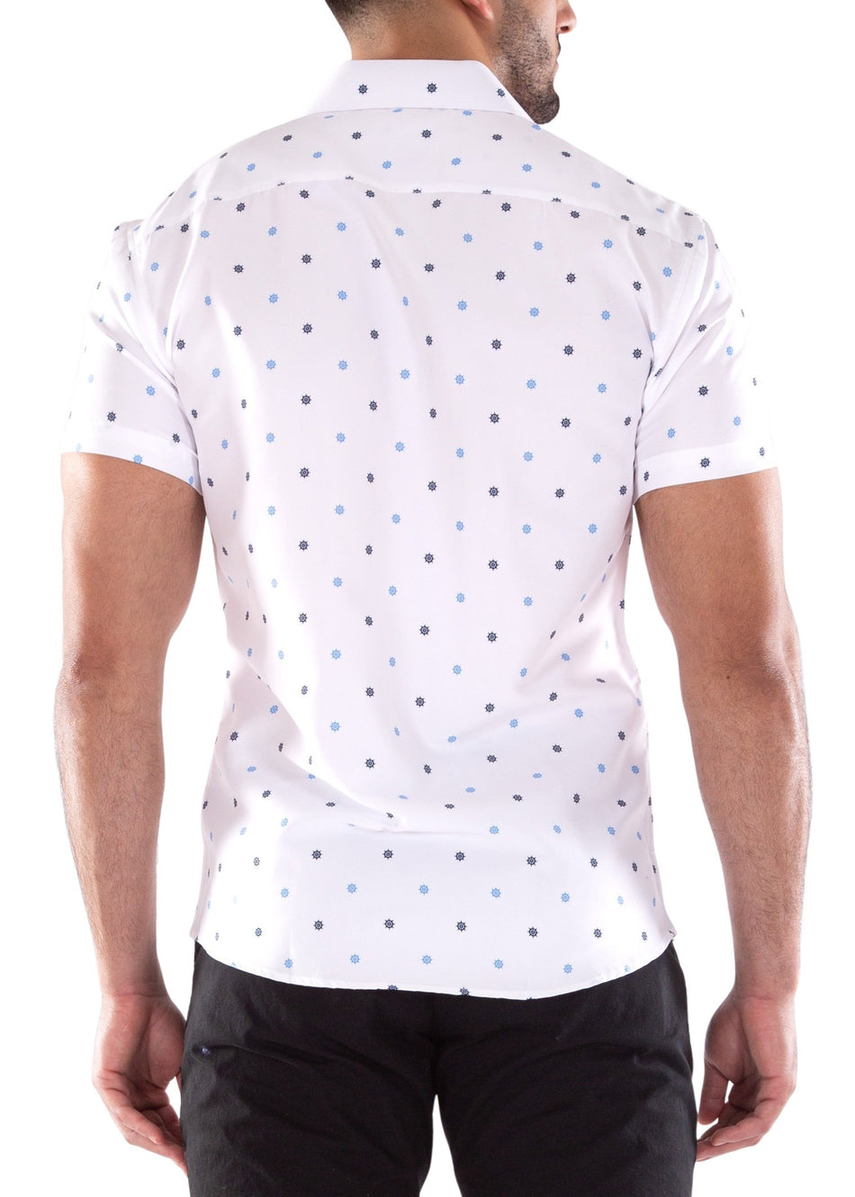 222052 - White Button Up Short Sleeve Shirt