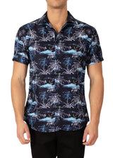 222056 - Navy Button Up Short Sleeve Shirt