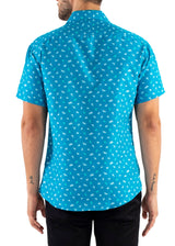 222058 - Turquoise Button Up Short Sleeve Shirt