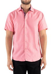 222059 - Coral Button Up Short Sleeve Shirt