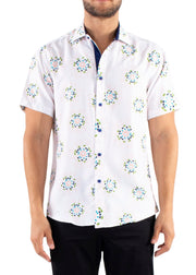 222060 - White Button Up Short Sleeve Shirt