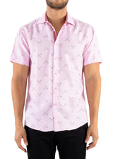 222062 - Pink Button Up Short Sleeve Shirt