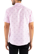 222062 - Pink Button Up Short Sleeve Shirt