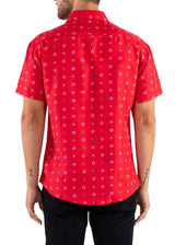 222063 - Red Button Up Short Sleeve Shirt