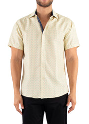 222064 - Yellow Button Up Short Sleeve Shirt