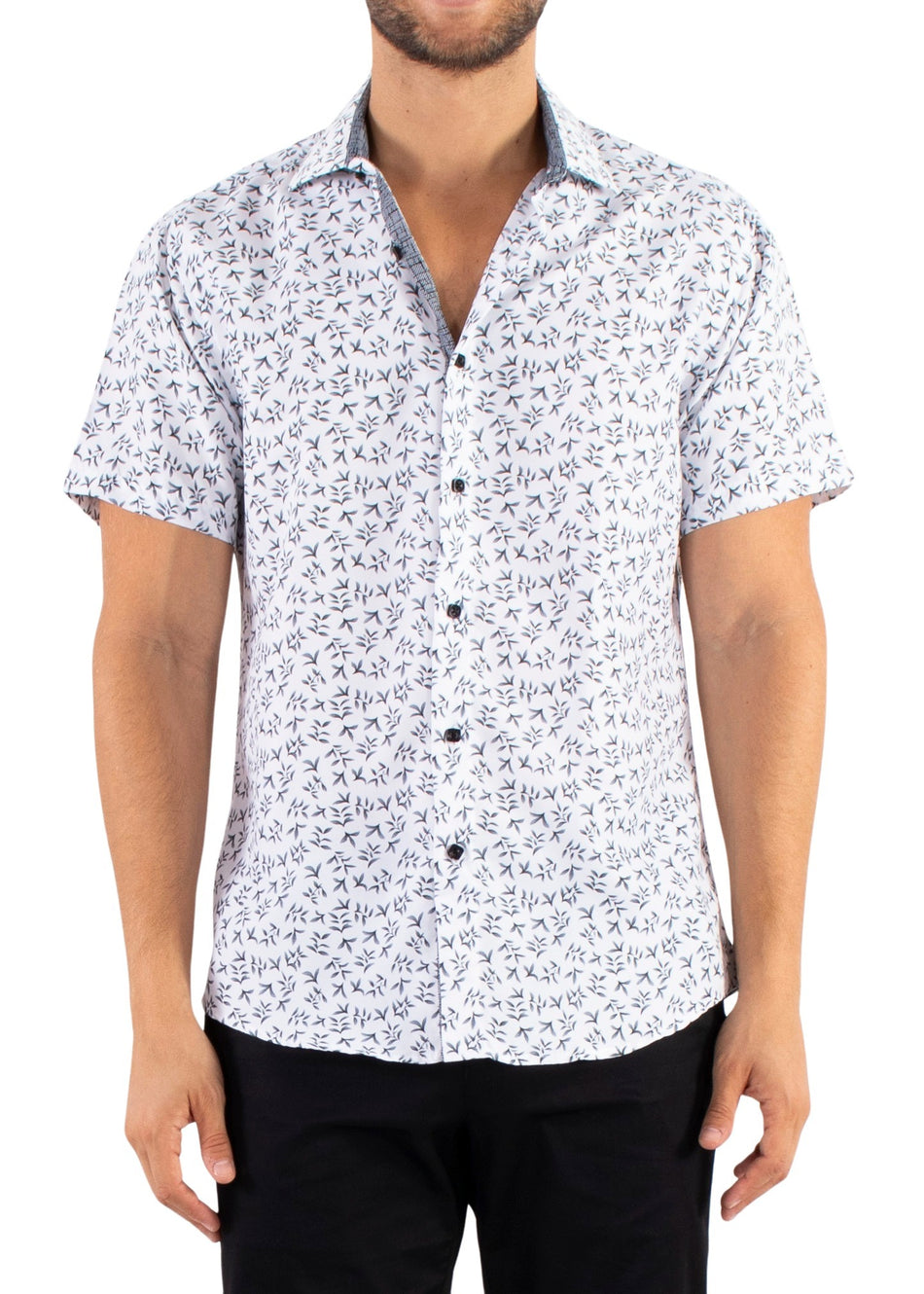222065 - White Button Up Short Sleeve Shirt