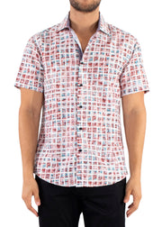 222068 - Beige Button Up Short Sleeve Shirt