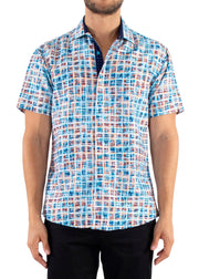 222068 - Blue Button Up Short Sleeve Shirt