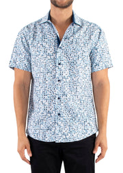 222071 - Blue Button Up Short Sleeve Shirt