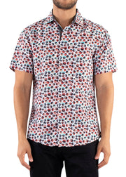 222072 - Beige Button Up Short Sleeve Shirt