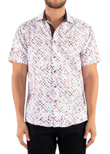 222073 - White Button Up Short Sleeve Shirt