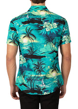 222081 - Turquoise Button Up Short Sleeve Shirt