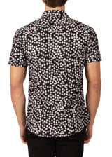 222092 - Black Button Up Short Sleeve Shirt