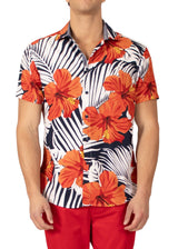 222093 - Red Button Up Short Sleeve Shirt