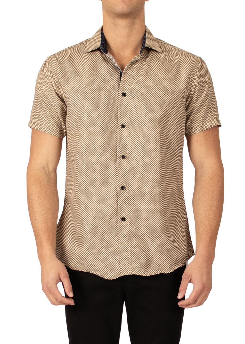 222094 - Yellow Button Up Short Sleeve Shirt
