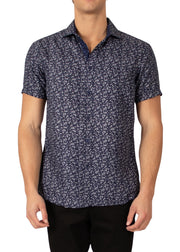 222096 - Navy Button Up Short Sleeve Shirt