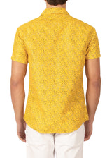 222096 - Yellow Button Up Short Sleeve Shirt