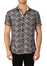 222097 - Black Button Up Short Sleeve Shirt