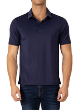 231803 - Navy Half Button Polo Shirt
