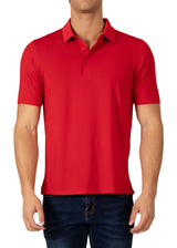 231803 - Red Half Button Polo Shirt