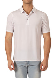 231803 - White Half Button Polo Shirt