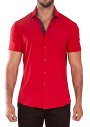 232101 - Red Button Up Short Sleeve