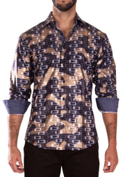 232250 - Navy Button Up Long Sleeve Dress Shirt