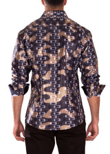 232250 - Navy Button Up Long Sleeve Dress Shirt