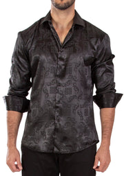 232272 - Black Button Up Long Sleeve Dress Shirt
