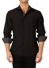 232273 - Black Button Up Long Sleeve Dress Shirt