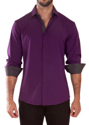 232273 - Purple Button Up Long Sleeve Dress Shirt
