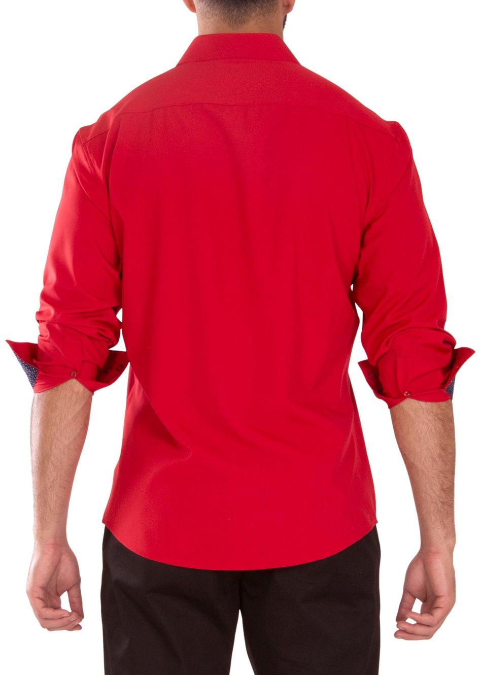 232273 - Red Button Up Long Sleeve Dress Shirt