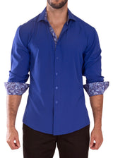 232273 - Royal Blue Button Up Long Sleeve Dress Shirt