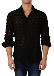 232274 - Black Button Up Long Sleeve Dress Shirt