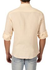 232275 - Beige Button Up Long Sleeve Dress Shirt