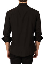 232276 - Black Button Up Long Sleeve Dress Shirt