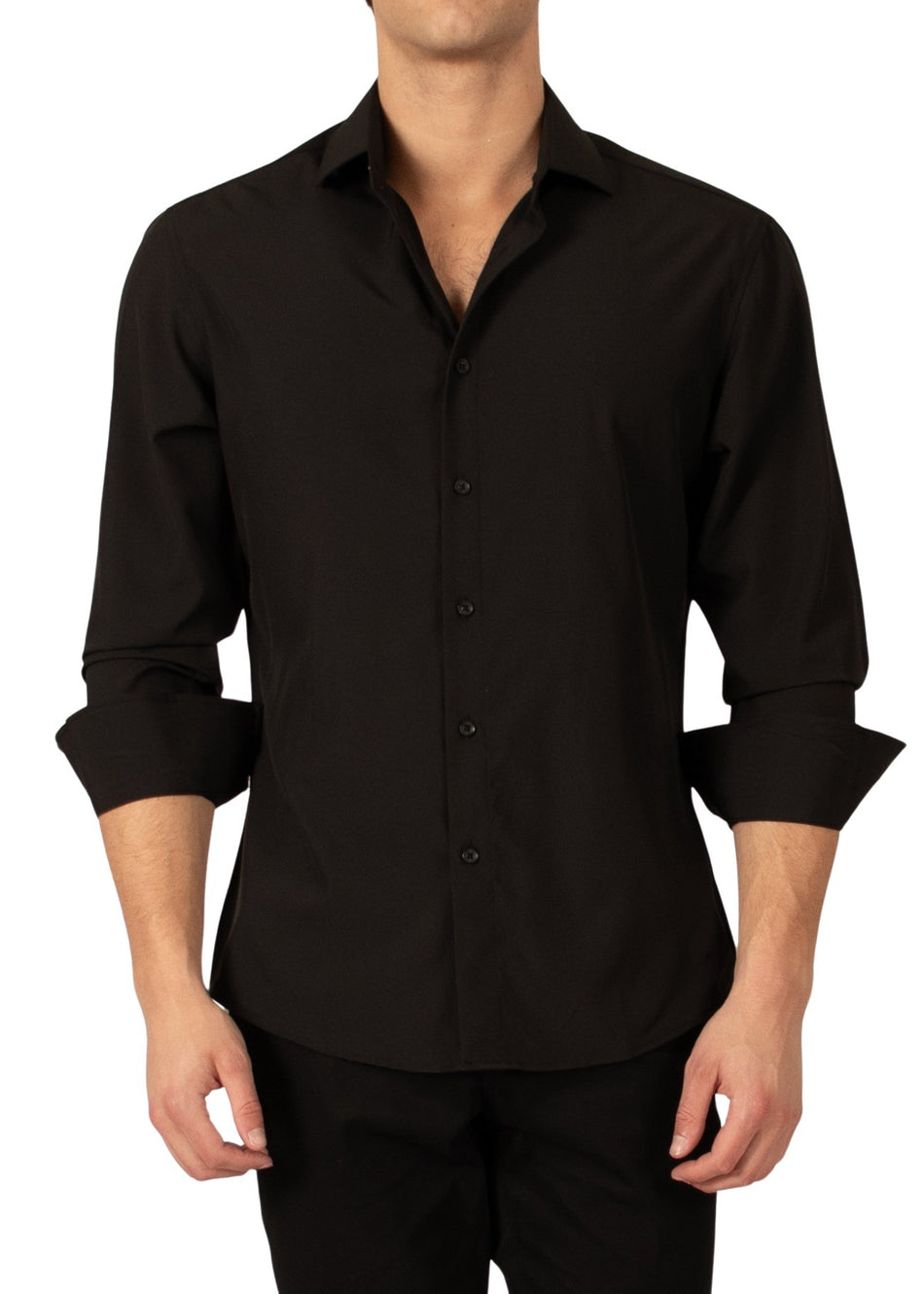 232276 - Black Button Up Long Sleeve Dress Shirt