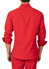232276 - Red Button Up Long Sleeve Dress Shirt