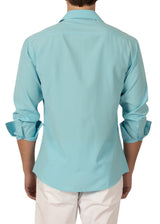 232276 - Turquoise Button Up Long Sleeve Dress Shirt